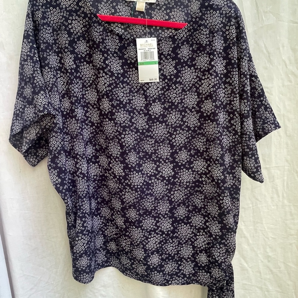 Michael Kors Dark Blue Floral Blouse